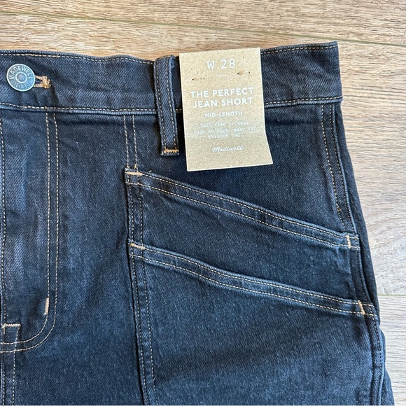 NWT Madewell The Perfect Vintage Mid-Length Cargo Jean Short Size 28 - Picture 7 of 10